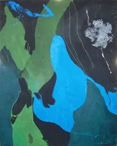 James Brooks (United States, 1906–1992), Bharatt , 1983, acrylic on canvas, 50 x 40 inches. Gift of the artist, 1983.159