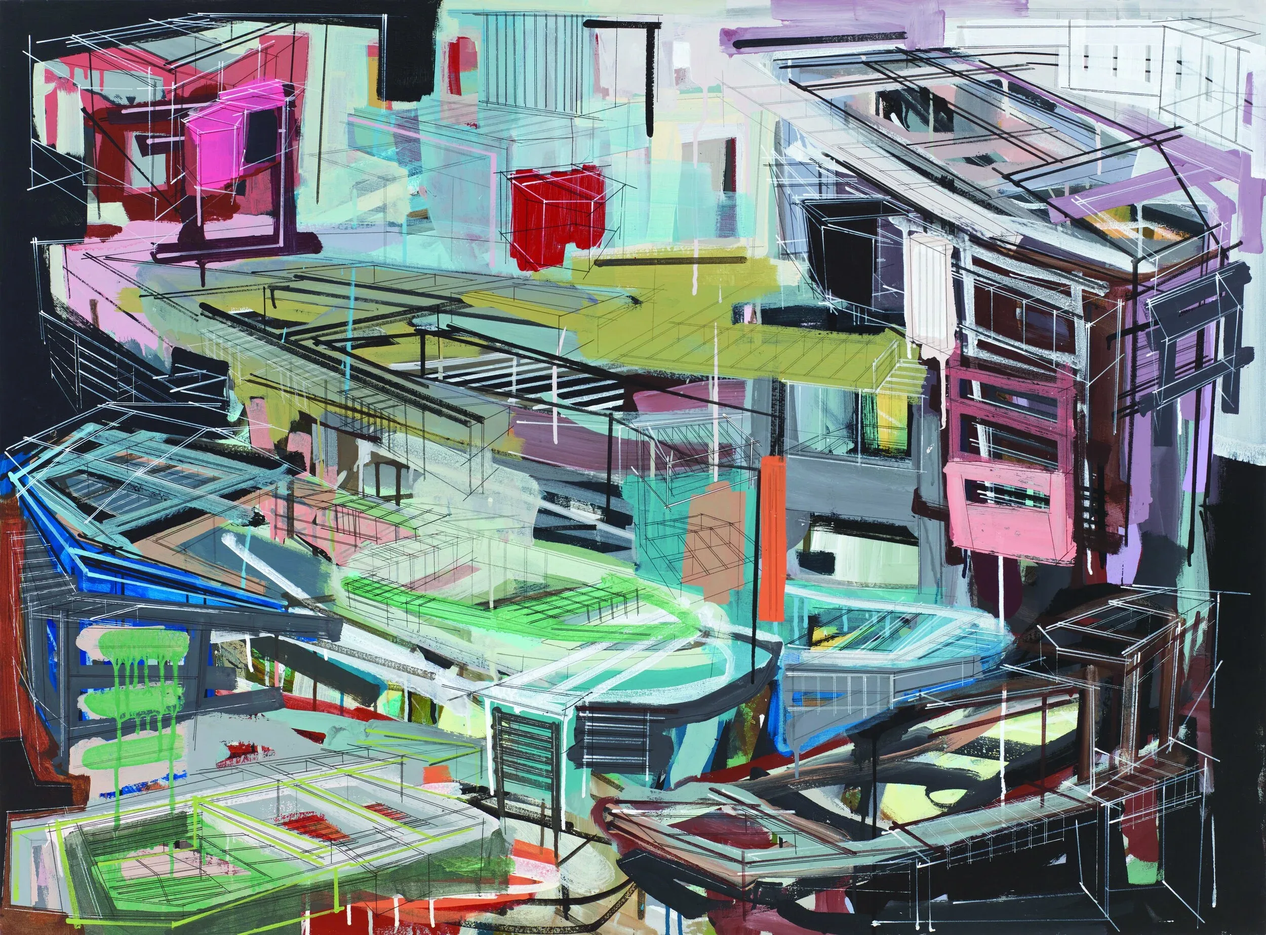 Denyse Thomasos (Canada (born Trinidad and Tobago), 1964–2012), Lollipop Nation , 2009, oil on canvas, 40 x 54 inches. Gift of Richard Shebairo and Kathleen Monaghan, 2019.3.2 Image courtesy Luc Demers © The Estate of Denyse Thomasos