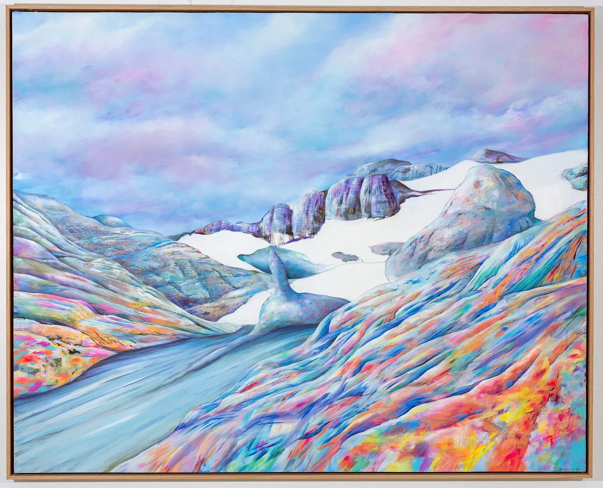 Arngunnur Ýr (Iceland, born 1962), Skaftafell–Pia II , 2021, oil on birch panel, 48 x 60 inches. Courtesy of the artist. © Arngunnur Ýr. Photograph by Bára Kristinsdóttir