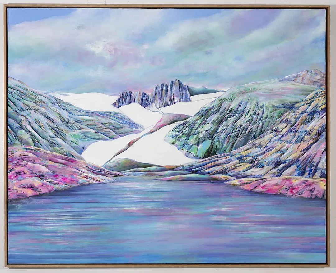  Arngunnur Ýr (Iceland, born 1962),  Skaftafell–Pia I , 2021, oil on birch panel, 48 x 60 inches. Courtesy of the artist. © Arngunnur Ýr. Photograph by Bára Kristinsdóttir  