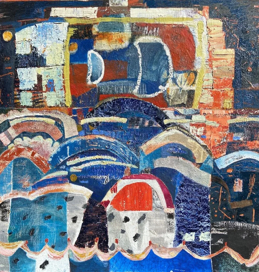 Celeste Henriquez (United States, born 1961), “Big house.”, 2020, oil on canvas mounted to board, 46 x 48 inches, Courtesy of the artist