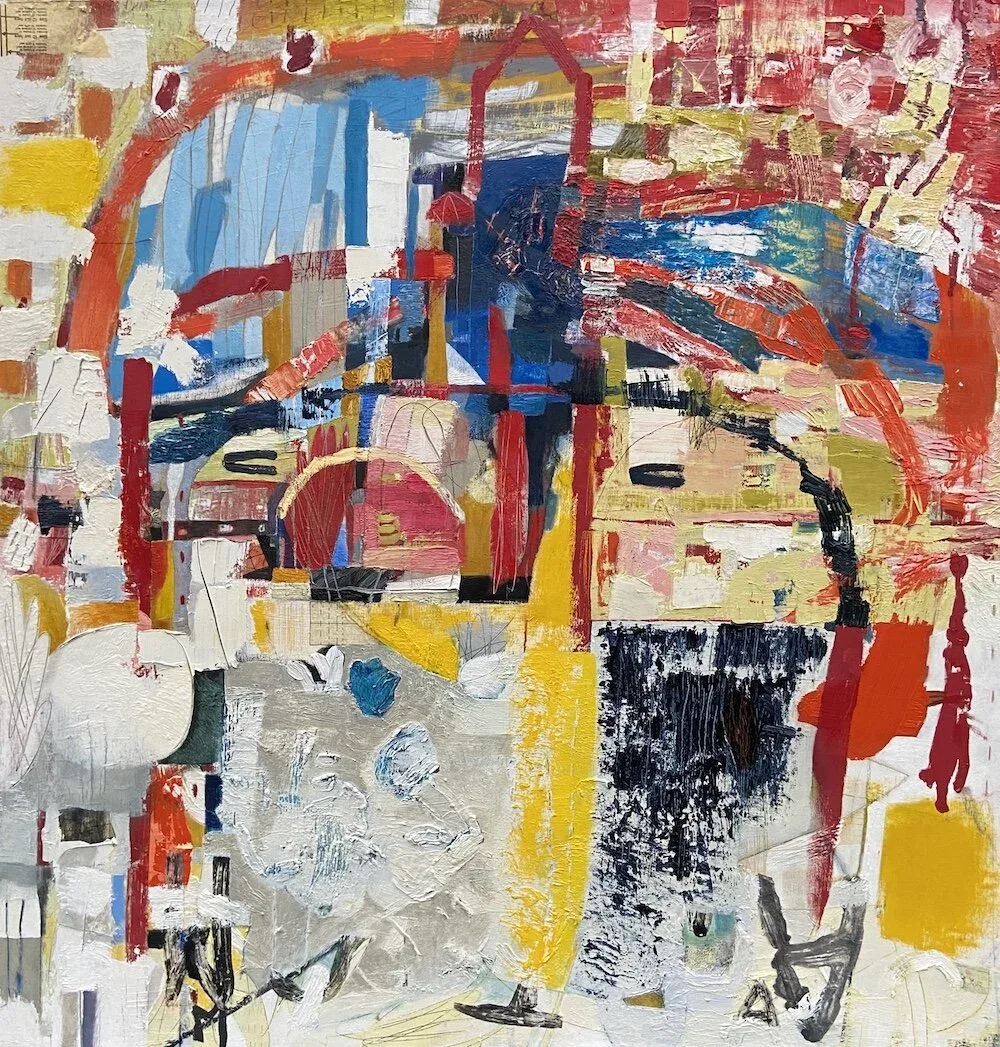 Celeste Henriquez (United States, born 1961), “Snow coming.”, 2020, oil on canvas mounted to board, 46 x 48 inches, Courtesy of the artist