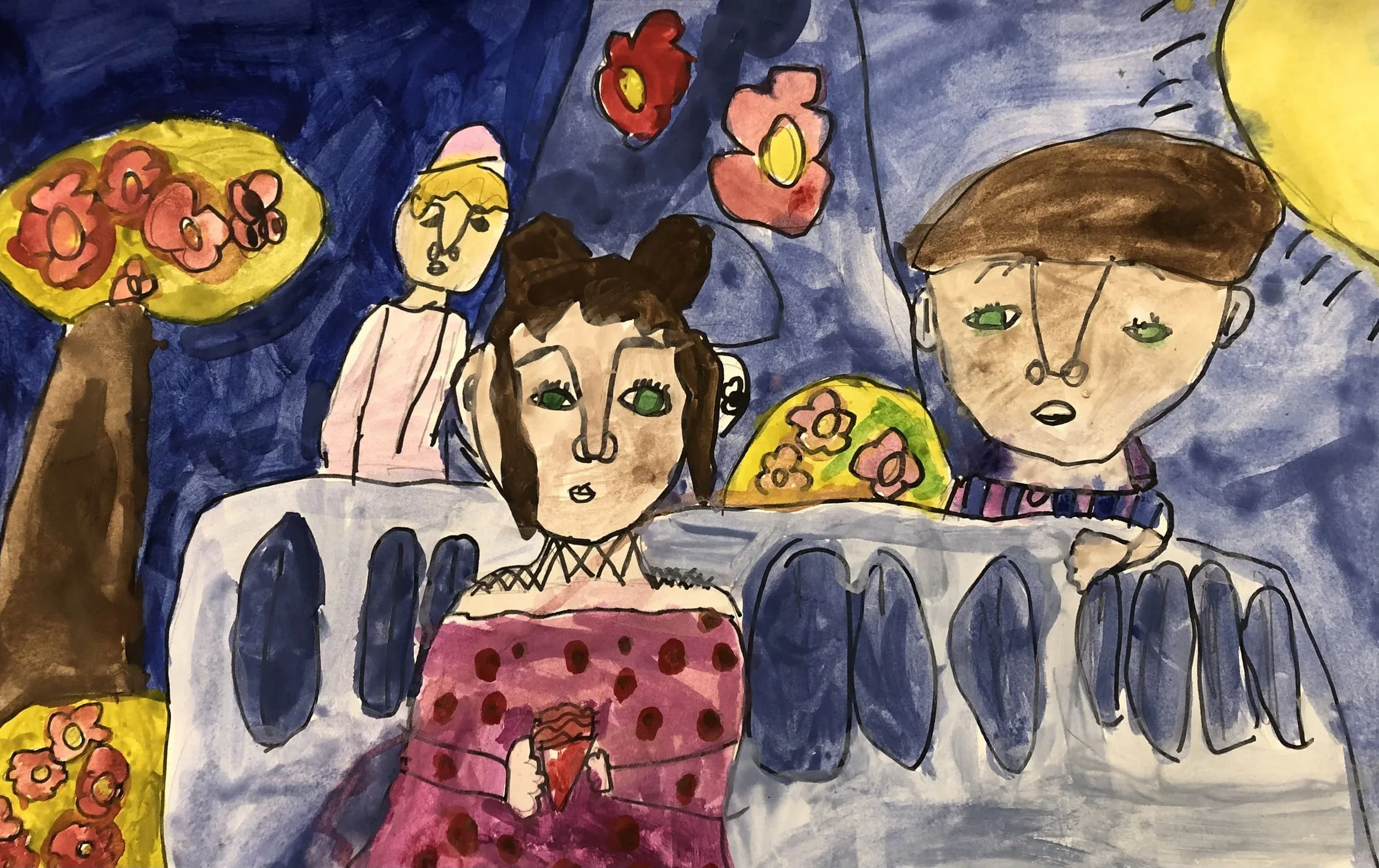 Brooke Archambault, 5th grade, Mixed media, watercolor, colored pencil, paper, Self Portrait , Biddeford Middle School, Teacher: Samara Yandell