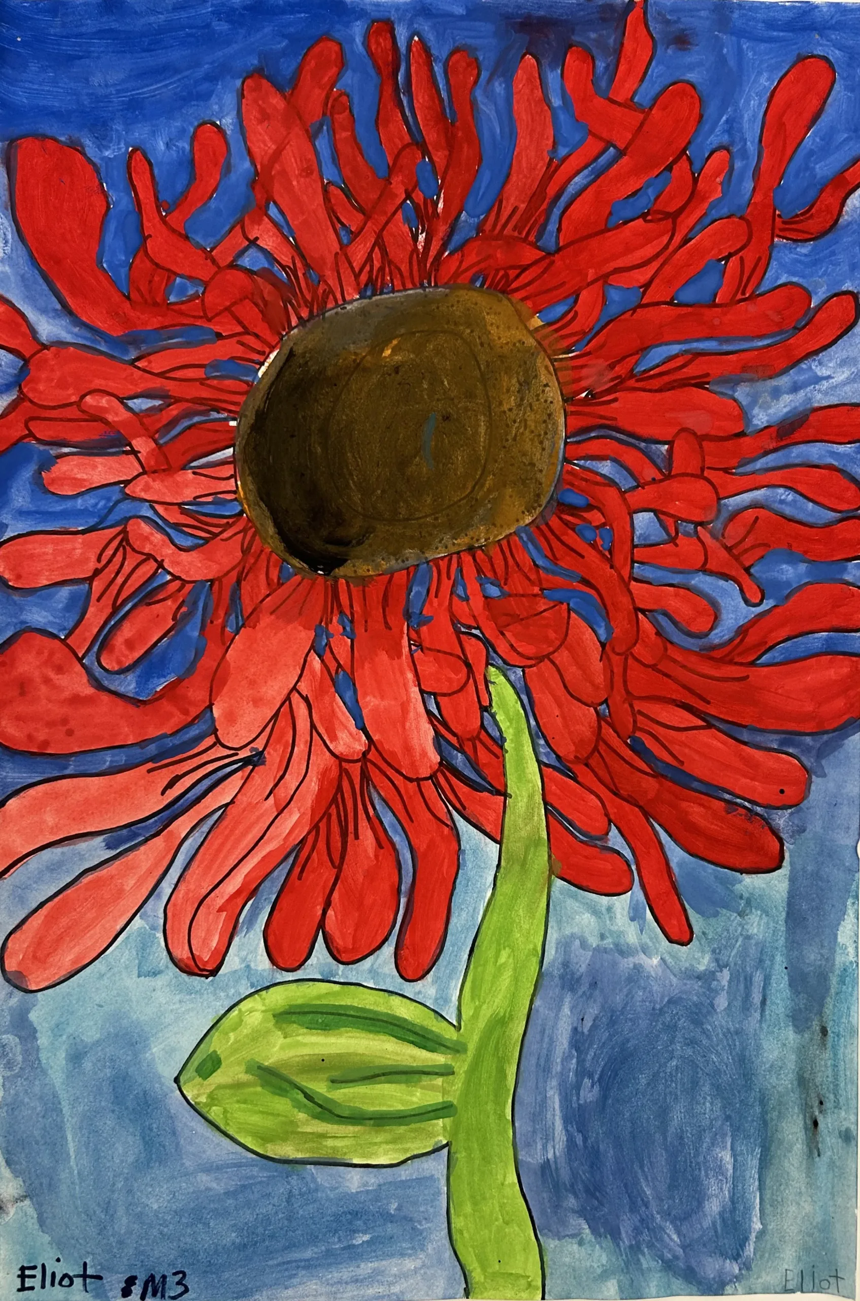 Brooke Archambault, 5th grade, Mixed media, watercolor, colored pencil, paper, Self Portrait , Biddeford Middle School, Teacher: Samara Yandell