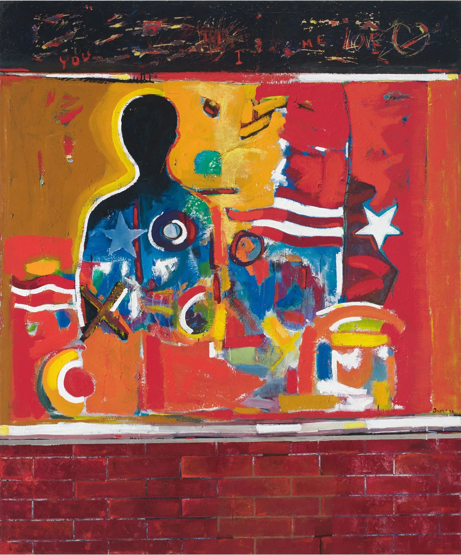 David Driskell (United States, 1931–2020) , Ghetto Wall #2 , 1970, oil, acrylic, and collage on linen, 60 x 50 inches Museum purchase with the support of the Friends of the Collection, including Anonymous (2), Charlton and Eleanor Ames, Eileen Gillespie and Timothy Fahey, Cyrus Hagge, Patricia Hille Dodd Hagge, Alison and Horace Hildreth, Douglas and Sharyn Howell, Harry W. Konkel, Judy and Leonard Lauder, Marian Hoyt Morgan and Christopher Hawley Corbett, Anne and Vince Oliviero, D. Suzi Osher, Christina F. Petra, Karen and Stuart Watson, Michael and Nina Zilkha, 2019.16
