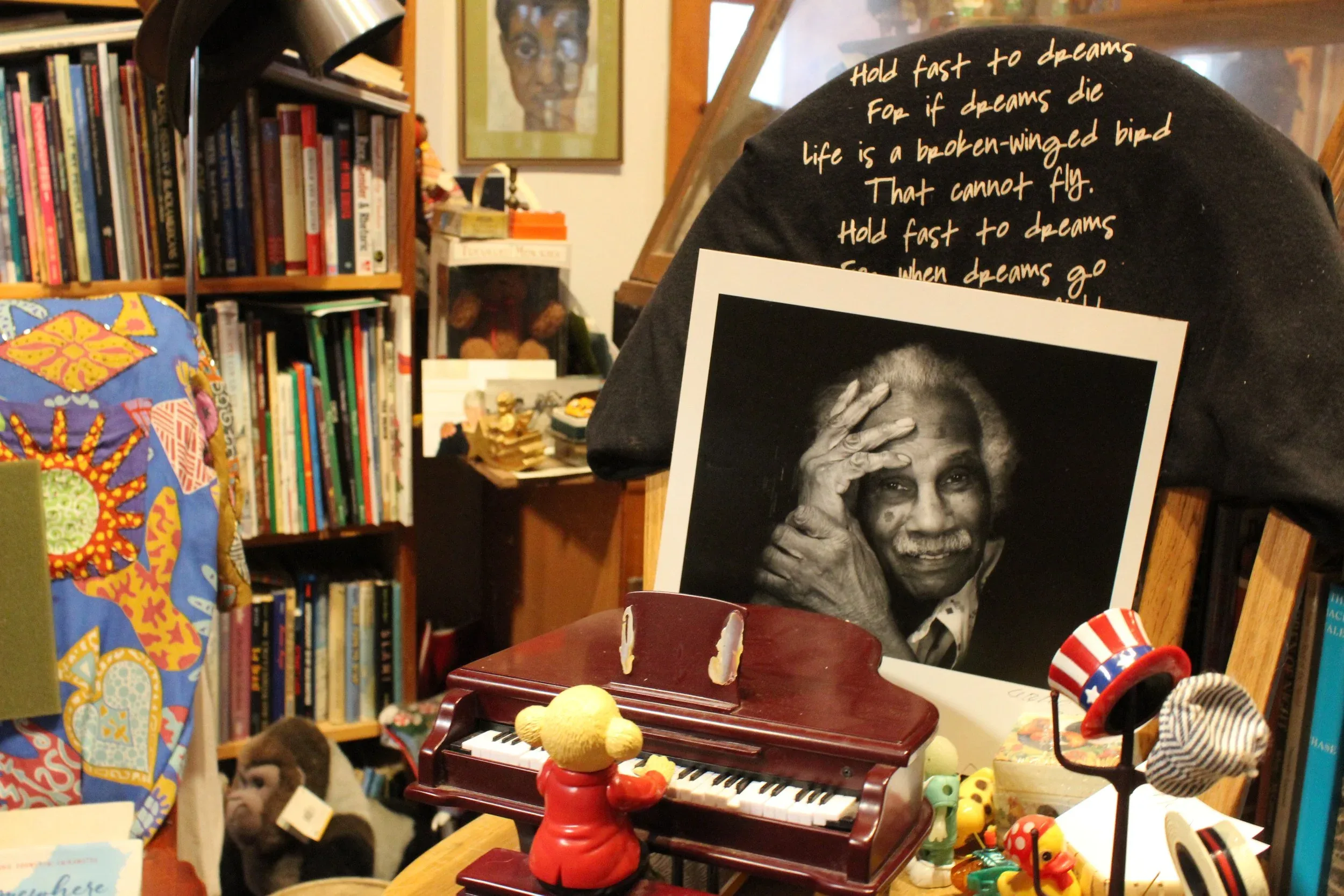 Countless artworks, photographs, items, and memorabilia decorated Bryan’s home in Maine.