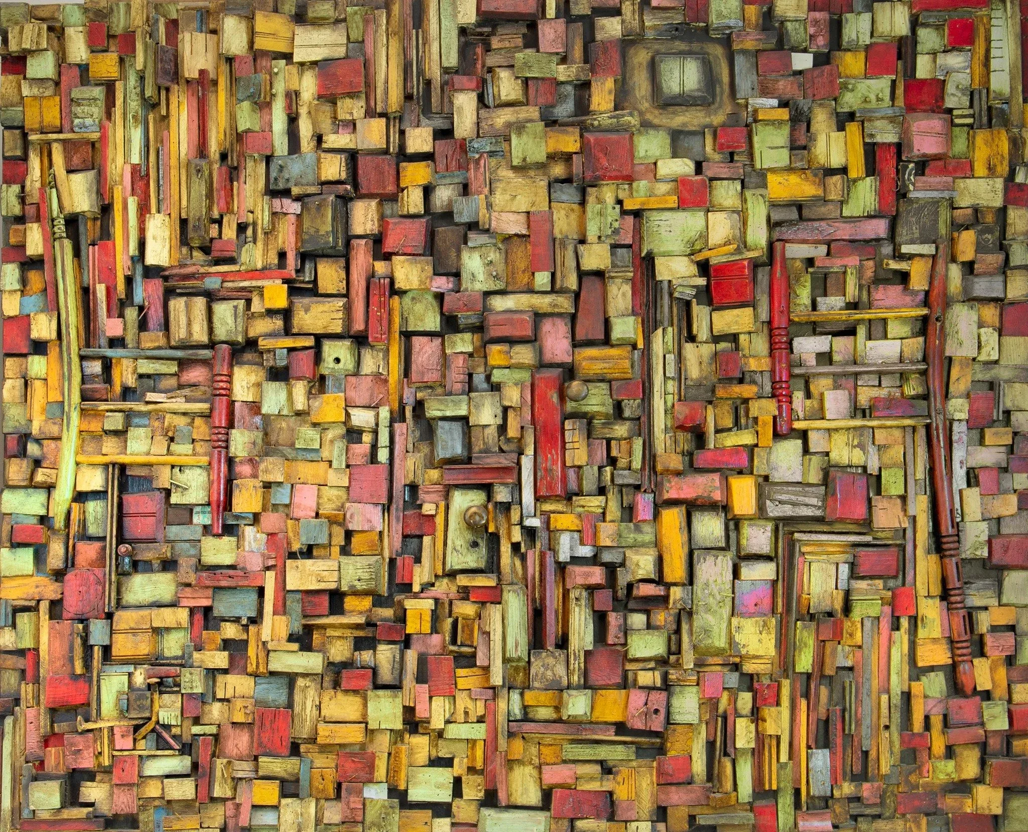  Jean-Marcel St. Jacques (born 1972), Mother Sister May Have Sat in That Chair When She Lived in This House Before Me, 2014, wood, nails, and antique hardware on a plywood backing, 84 x 96 inches. Collection American Folk Art Museum, New York, Gift of Jean-Marcel St. Jacques, LLC, 2014.18.2 