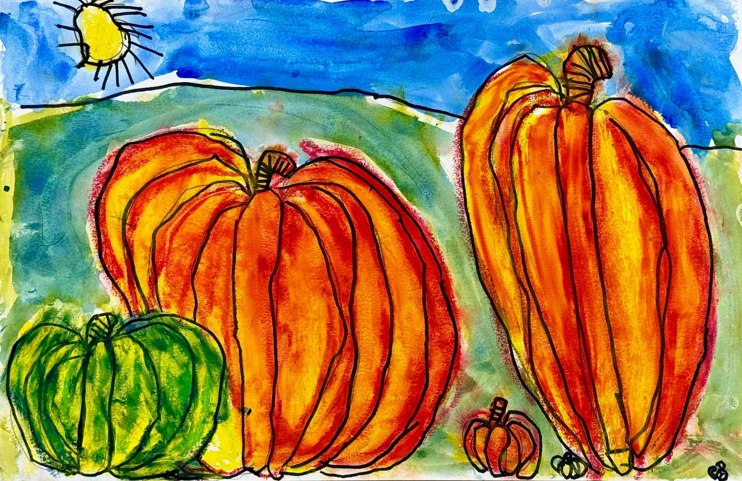 Brooke Archambault, 5th grade, Mixed media, watercolor, colored pencil, paper, Self Portrait , Biddeford Middle School, Teacher: Samara Yandell