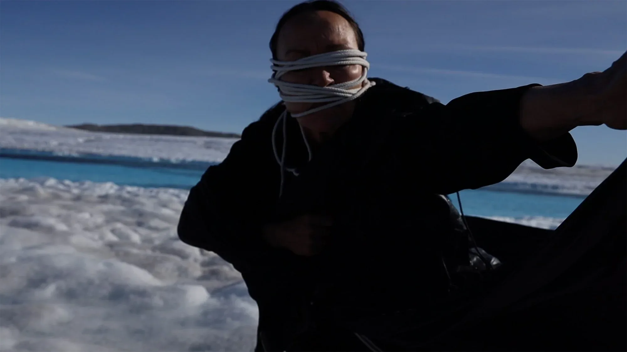 Jessie Kleemann (Greenland, born 1959), Arkhticós Doloros / The Arctic in Pain , 2019 (detail), single-channel video, 12 minutes. Courtesy of the artist. © Jessie Kleemann