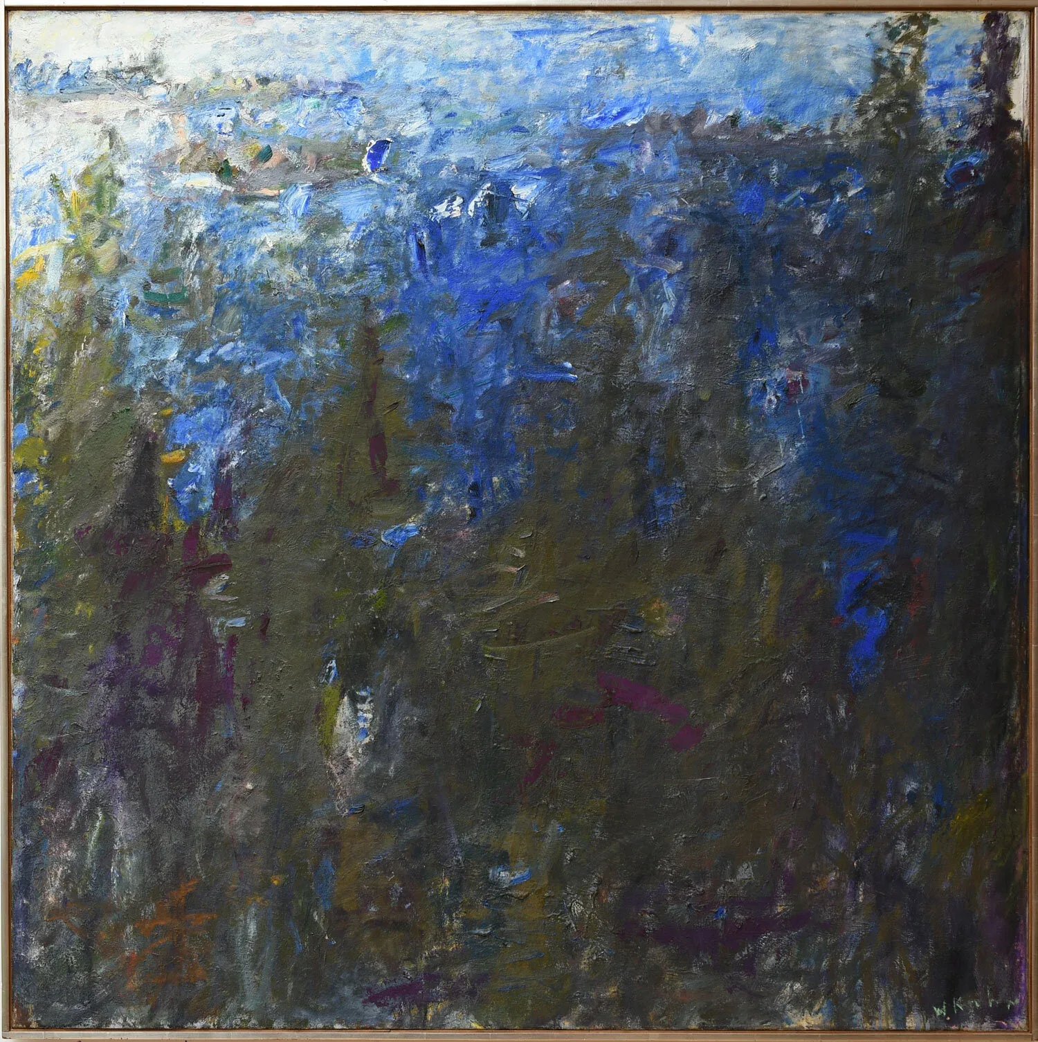 Wolf Kahn (United States, 1927-2020), East Penobscot Bay , 1961-1963, oil on canvas, 50 x 50 inches.