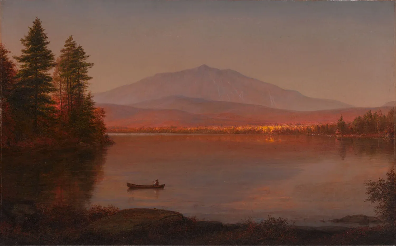 Frederic Edwin Church (United States, 1826–1900), Mount Katahdin from Millinocket Camp, 1895, oil on canvas. Gift of Owen W. and Anna H. Wells in memory of Elizabeth B. Noyce, 1998.96.