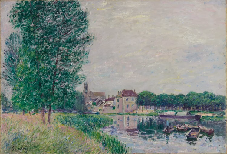 Alfred Sisley England (active France), 1839–1899 Moret-sur-Loing, 1888 oil on canvas, 15 1/8 x 22 1/8 inches The Joan Whitney Payson Collection at the Portland Museum of Art, Maine. Gift of John Whitney Payson, 1992.40