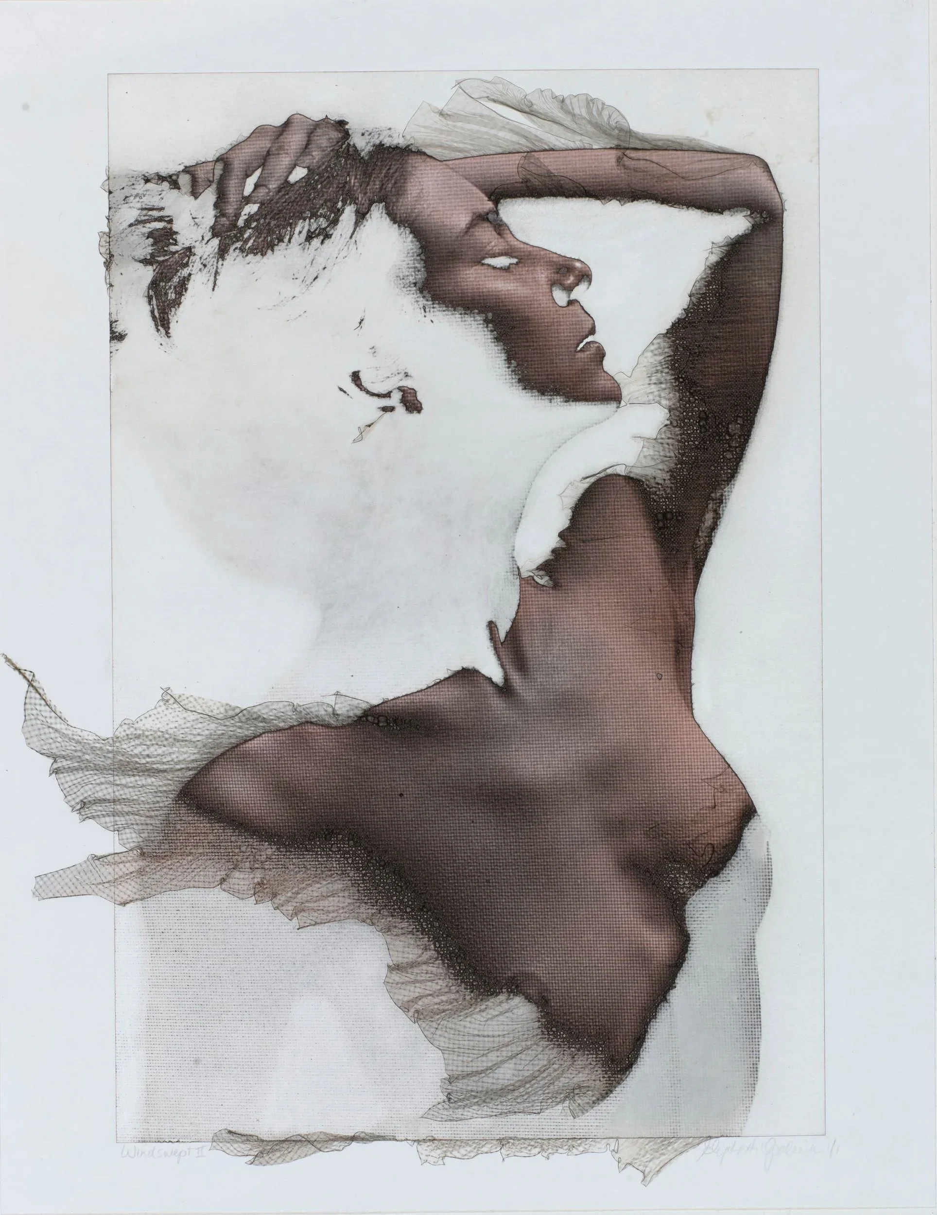 Elizabeth Opalenik (United States, born 1947), Windswept, 1992/1994, mordançage, 13 5/8x10 1/2inches. Portland Museum of Art, Maine. Gift of the artist in memory of the Jean-Pierre Sudre for the Ernst Haas Memorial Collection, 1998.54.2. Image courtesy Luc Demers. © Elizabeth Opalenik