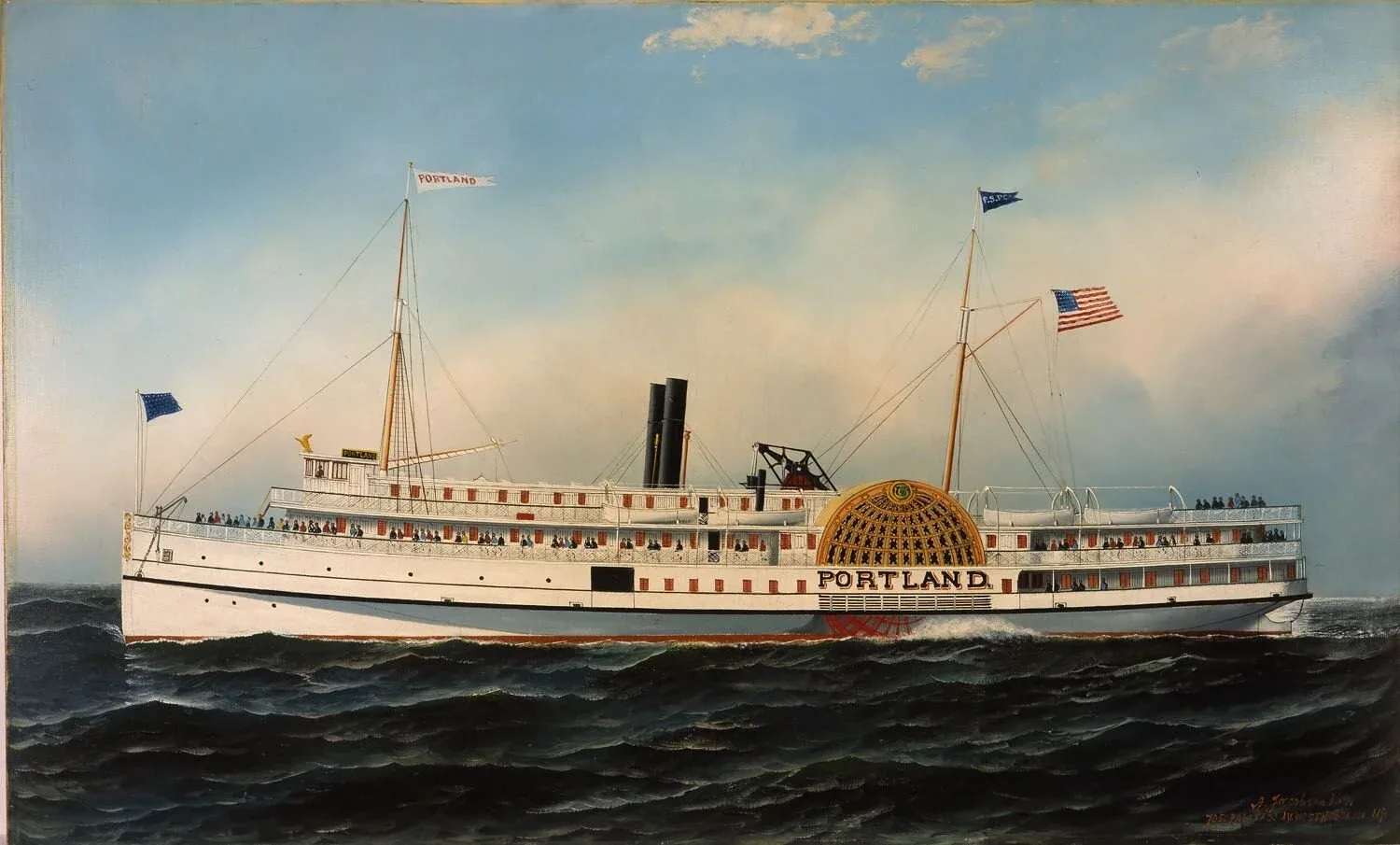   Antonio Jacobsen (United States, 1850–1921) ,  The Portland,  1891 oil on canvas. Gift of Walter B. and Marcia F. Goldfarb, 2018.19 