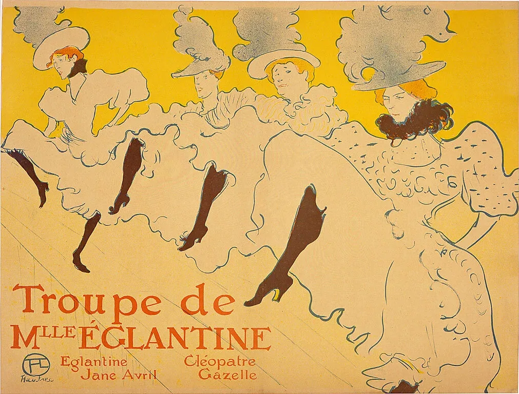 Henri de Toulouse Lautrec (France, 1864 - 1901) , Troupe de Mlle Églantine , circa 1890, lithograph on paper, 24 x 31 3/4 inches. Isabelle and Scott Black Collection, 3.2000.3.