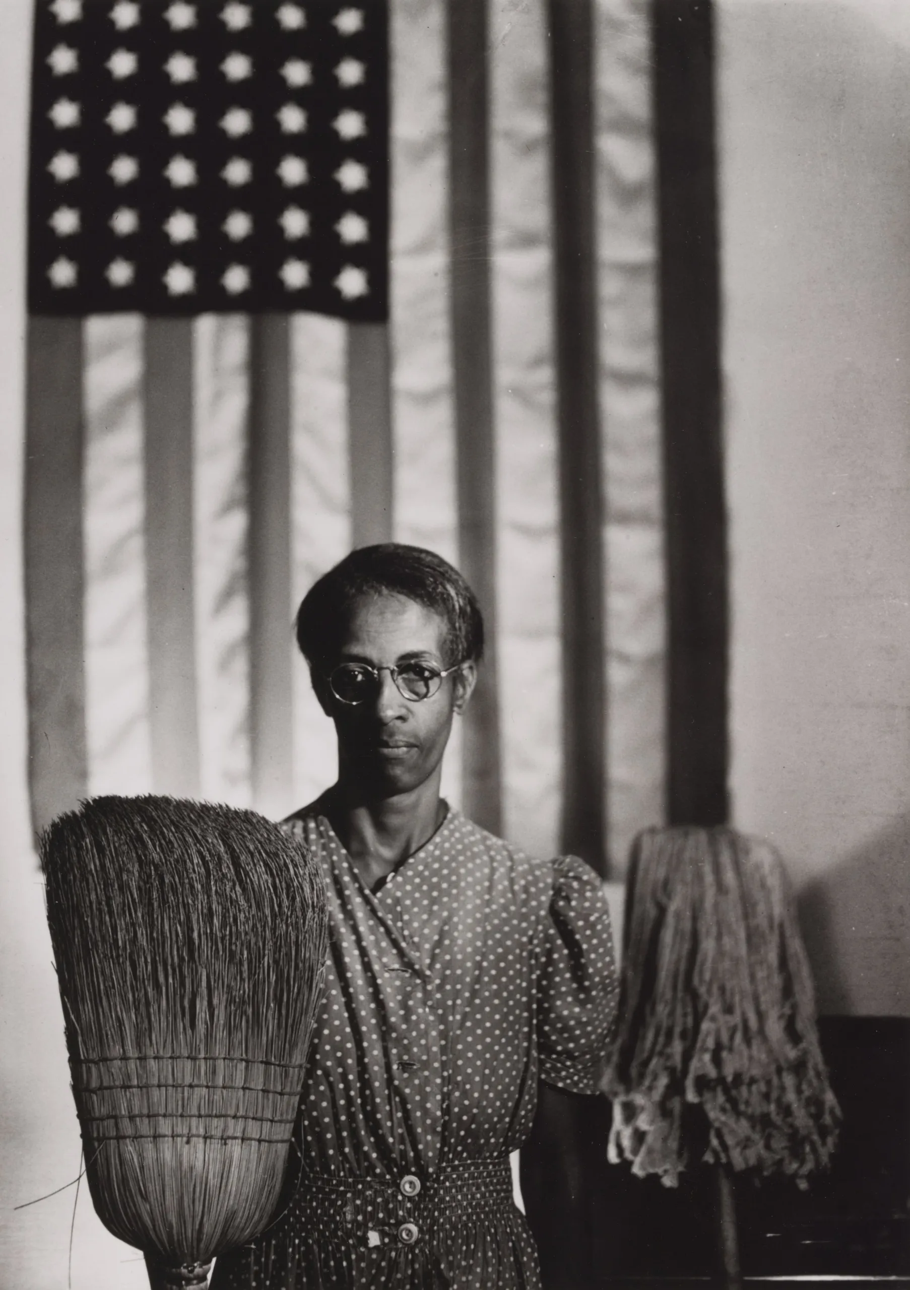 Gordon Parks, ‘American Gothic (Portrait of Ella Watson), Washington, DC,’ 1942. Gelatin silver print. Promised gift from the Judy Glickman Lauder collection, 3.2016.8