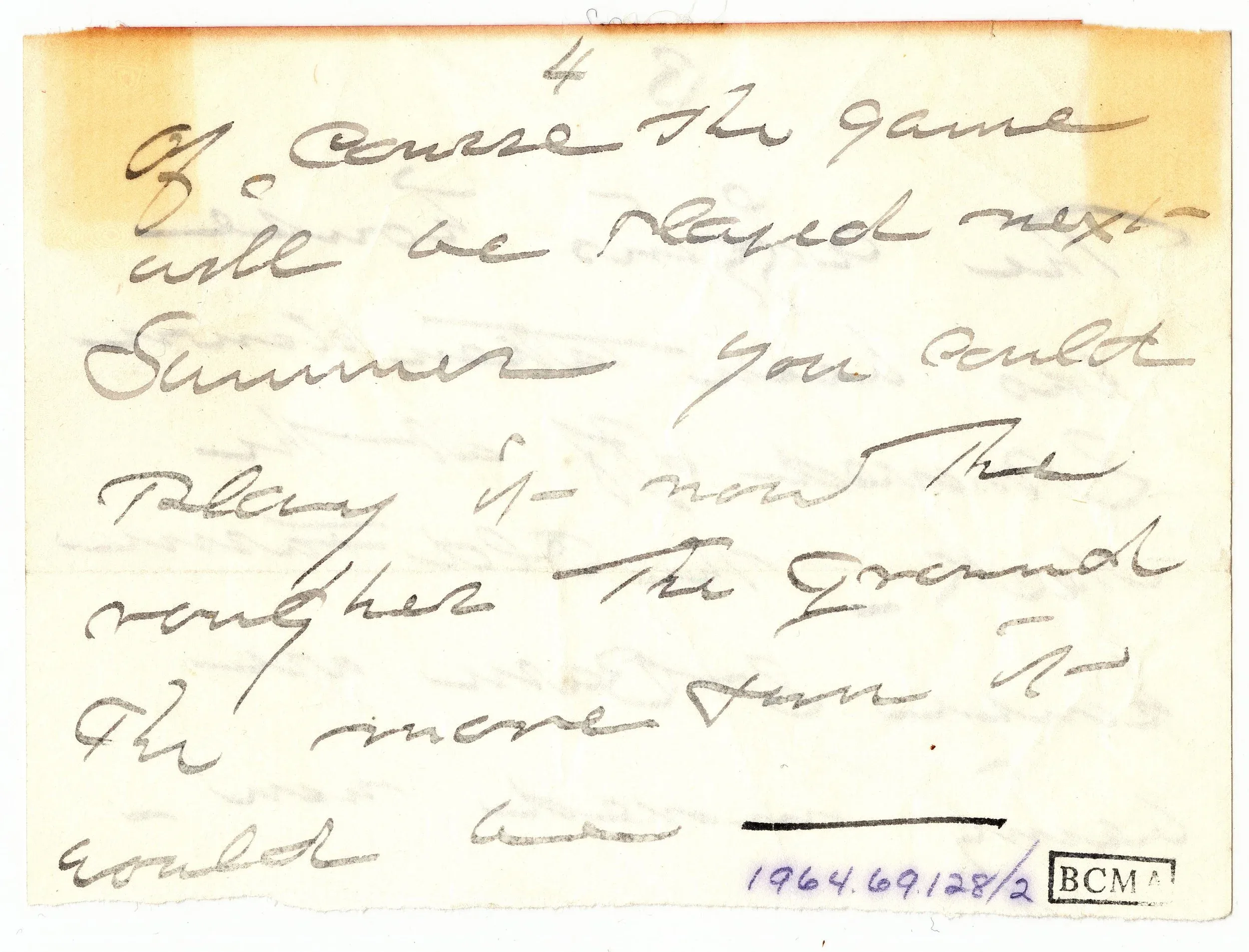 Winslow Homer, Letter to Arthur B. Homer (Brother) , January 21, 1907, ink on paper, Bowdoin College Museum of Art, Brunswick, Maine, Gift of the Homer Family, 1964.69.128.a.–c.