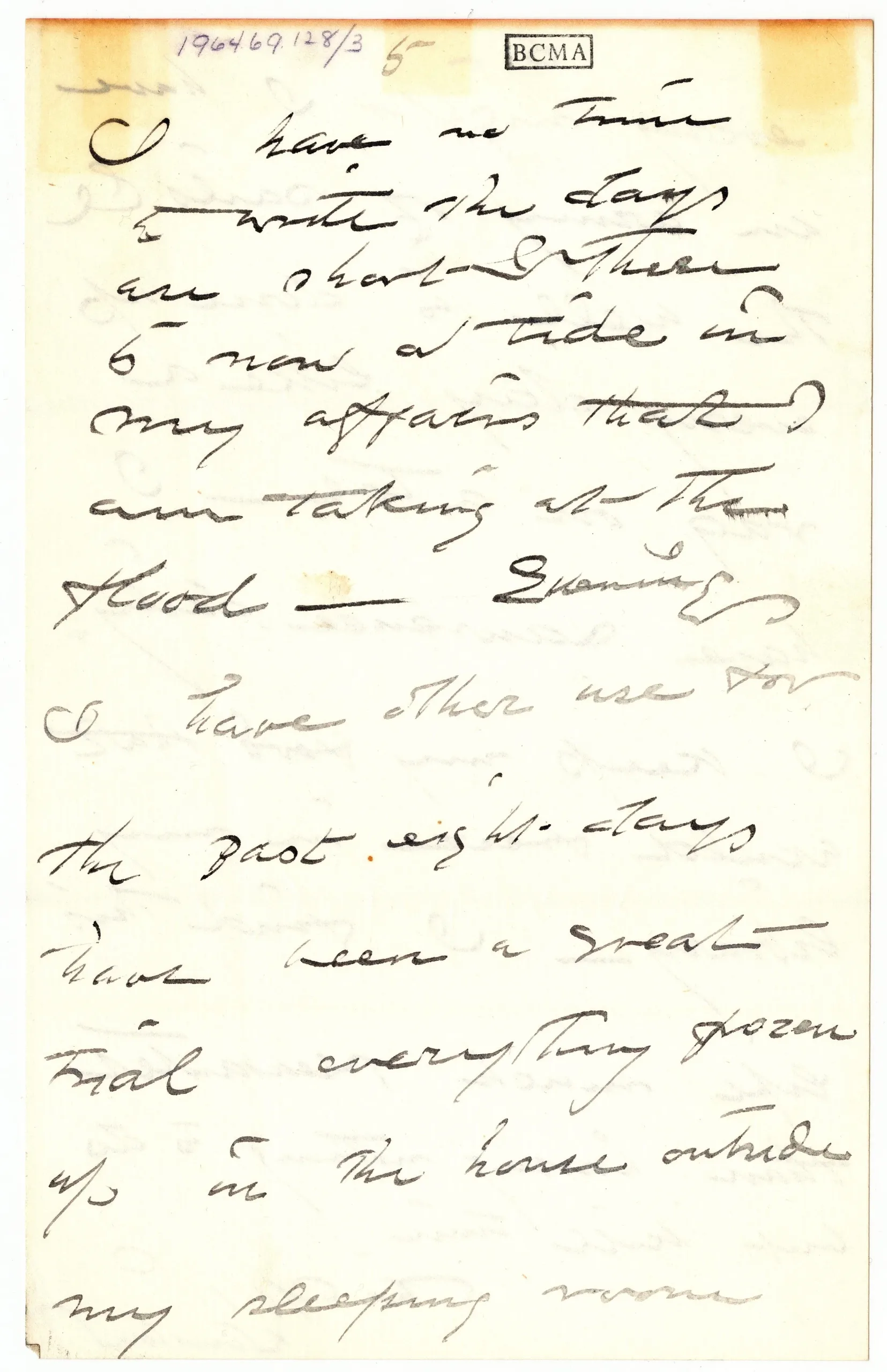 Winslow Homer, Letter to Arthur B. Homer (Brother) , January 21, 1907, ink on paper, Bowdoin College Museum of Art, Brunswick, Maine, Gift of the Homer Family, 1964.69.128.a.–c.