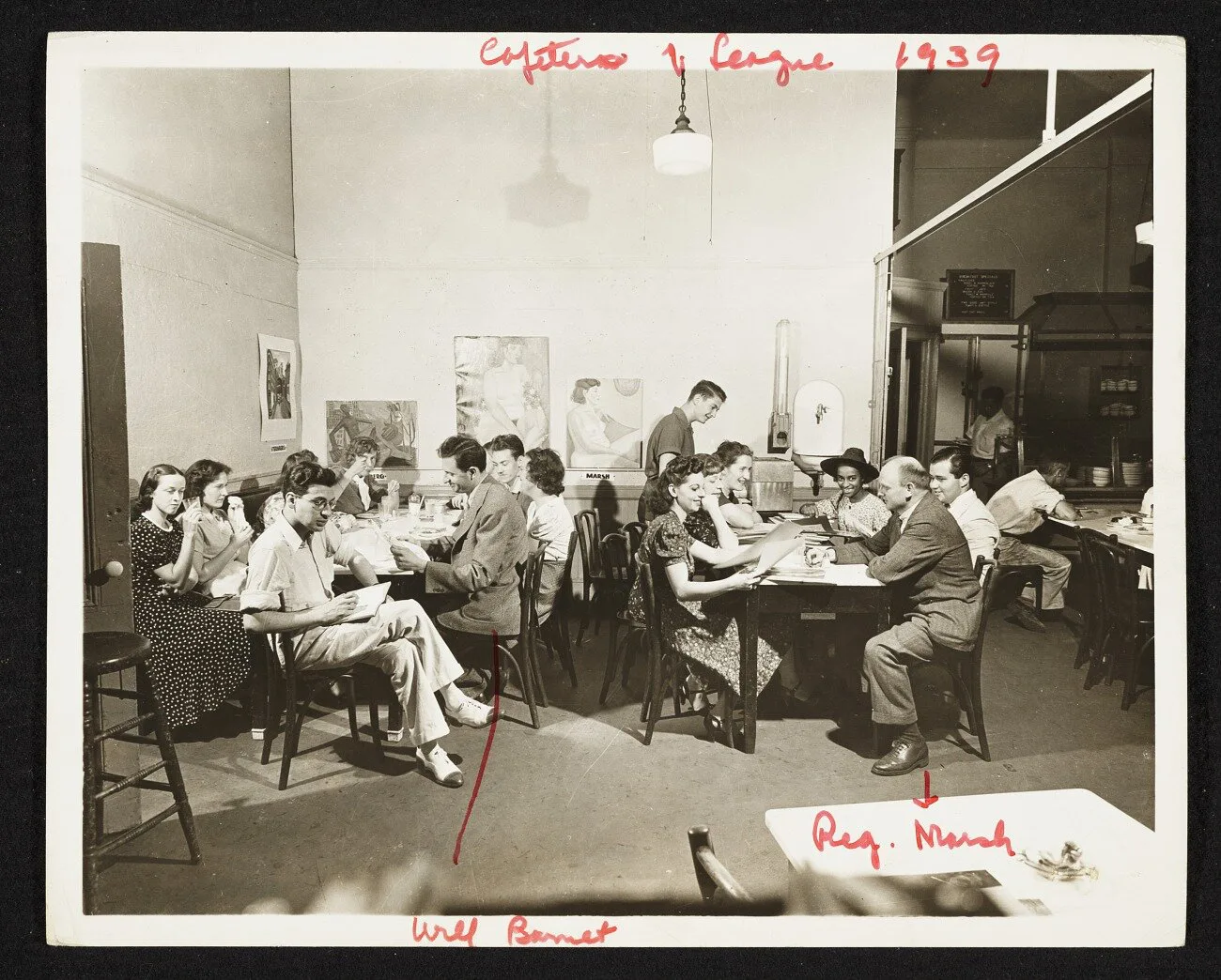 Alan Fisher. Art Student League Cafeteria , ca. 1939. Will Barnet papers, 1897. Archives of American Art, Smithsonian Institution.