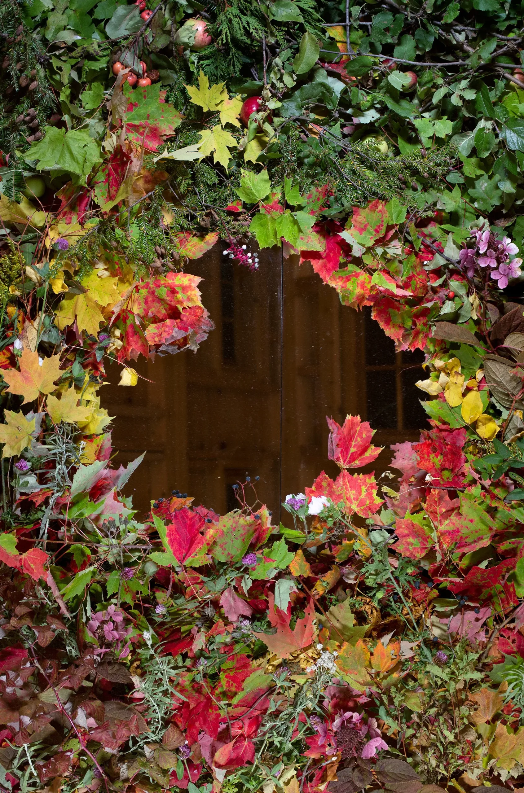 Christopher Carroll (United States, born 1981), Studio Floor with Mirrors from the portfolio Viridis Genii , 2019, archival pigment print on dibond, 53 x 35 inches. Courtesy of the artist. © Christopher Carroll