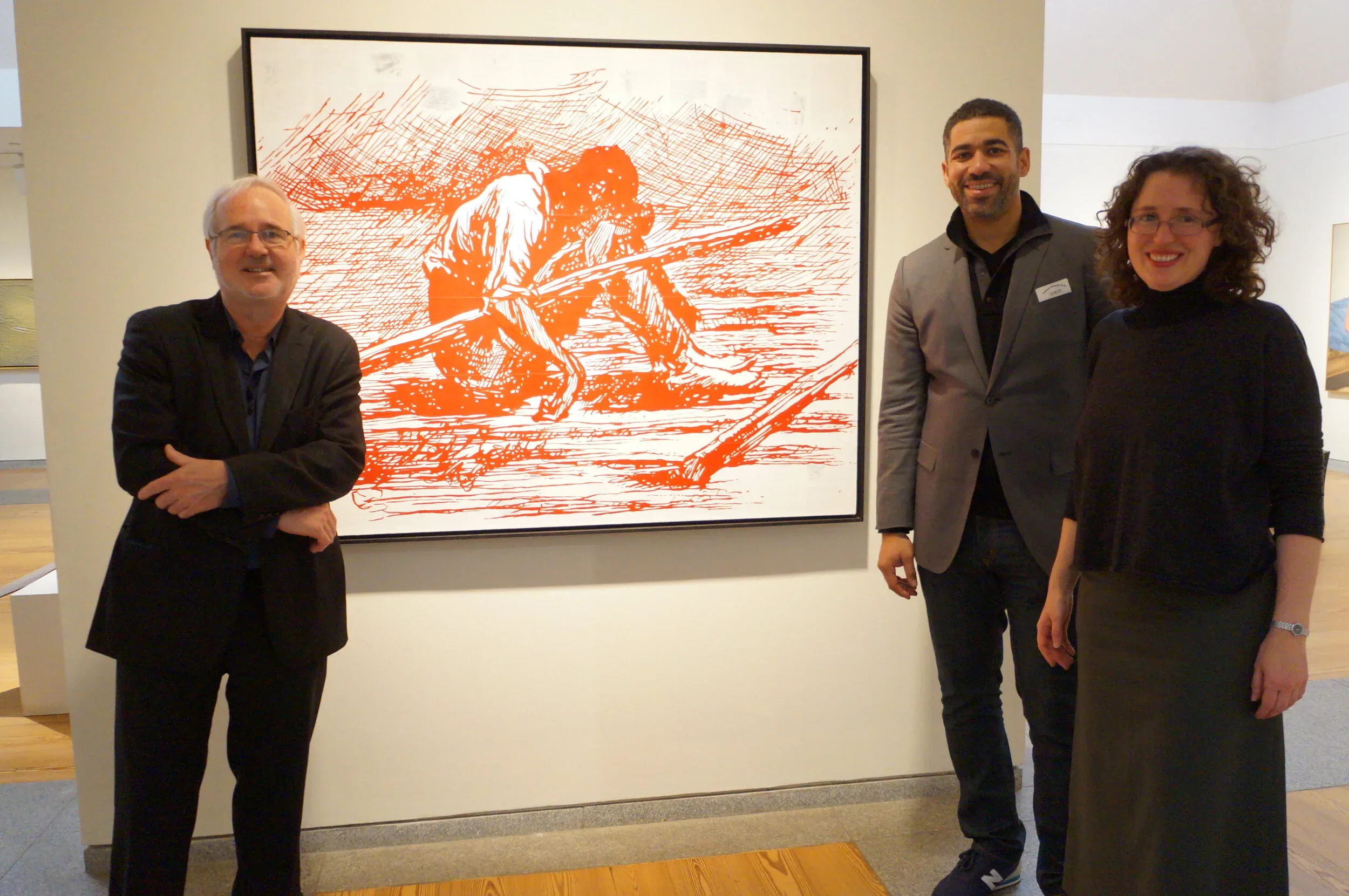 Jessica with artists Angel Abreu and the late Tim Rollins.