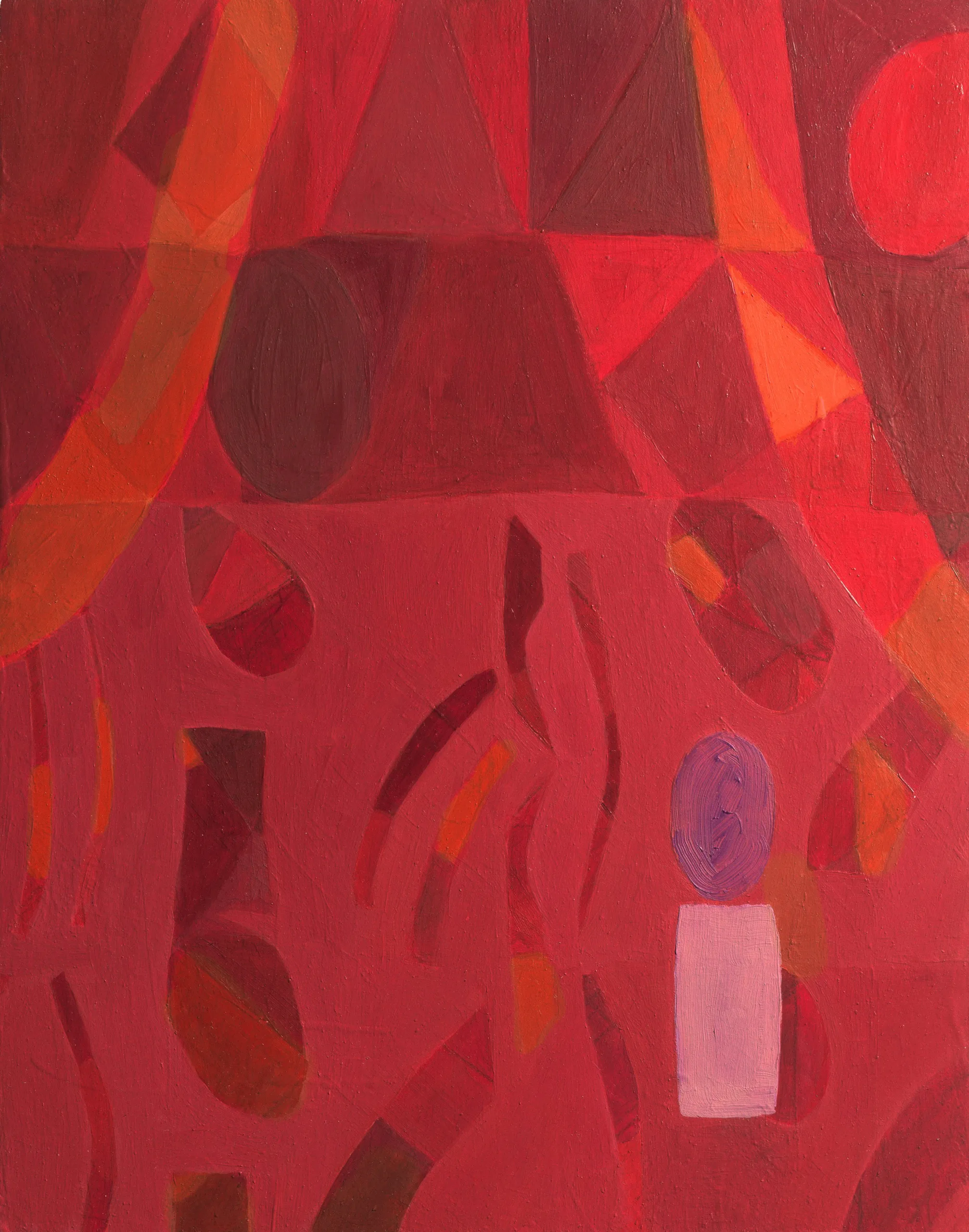 Meg Hahn (United States, born 1995), Cut Out Shadows 1 , 2024, oil on panel, 14 5/8 x 11 1/2 inches. Meg Hahn. © Meg Hahn. Image courtesy Petegorsky/Gipe Photo