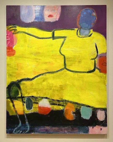 Katherine Bradford , Yellow Dress, 2018, acrylic on canvas, 84 x 66 inches