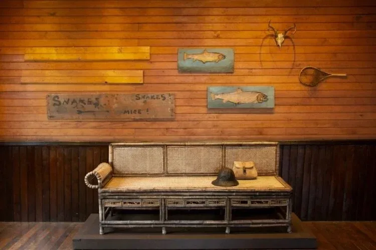 The few of Homer’s effects that remained at his Scarborough studio, including furnishings, are displayed on raised platforms. Photo courtesy of the Portland Museum of Art