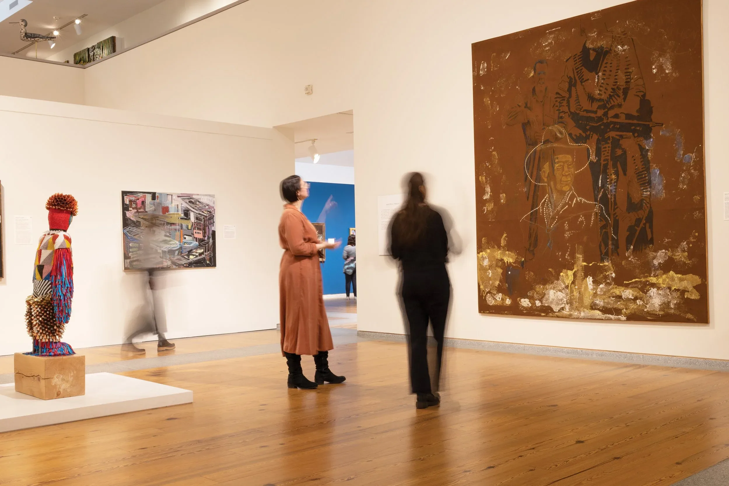  Sigmar Polke (Germany, 1941–2010),  I’ll take care of it, Je$s (Ik Mach Dass Schon Je$s) , 1972, acrylic, dispersion, and chalk on felt, 122 1/4 x 106 1/4 inches. Gift of the Alex Katz Foundation, 2022.23. © The Estate of Sigmar Polke, Cologne / ARS, New York, 2023. 