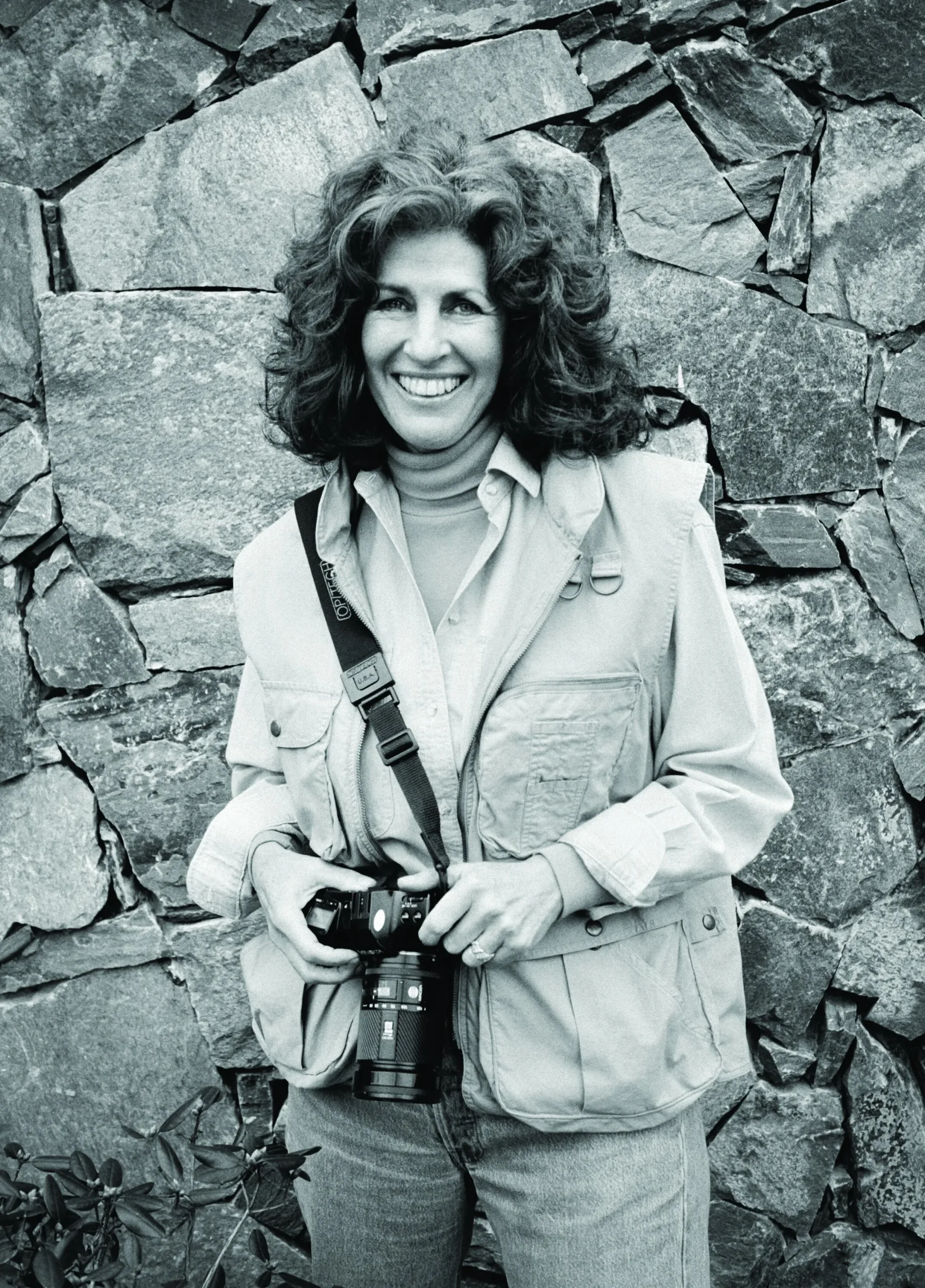 Judy during the 1990s when traveling to Europe to photograph Holocaust sites and Danish rescuers. Photo: Melonie Bennett