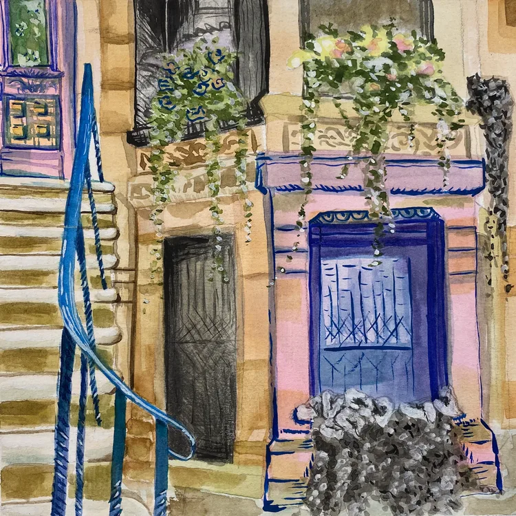 Megan Thibodeau, Brownstone 12th grade Paint Pens and Mixed Media on Paper Westbrook High School Westbrook, ME Cumberland County Teacher: Rachel Somerville