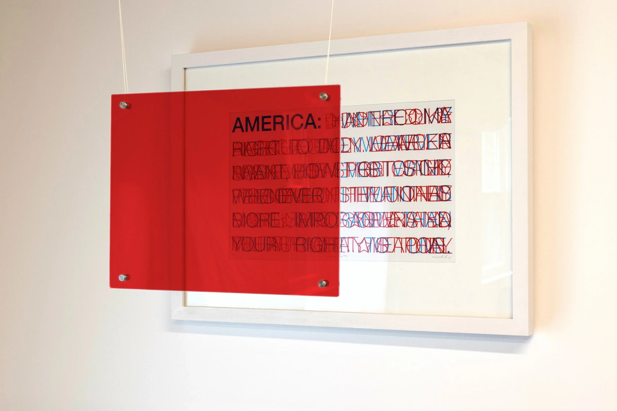 Rachel Church (United States, born 1987), Seeing Red #2 , 2020, screen print and acrylic panel, Courtesy of the artist