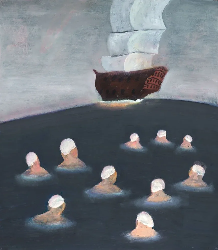Katherine Bradford, Mother Ship , 2006. Oil on canvas, 30 x 24 inches. Collection of William Finn and Arthur Salvador. © Katherine Bradford. Photo: Stephen Petegorsky Photography.