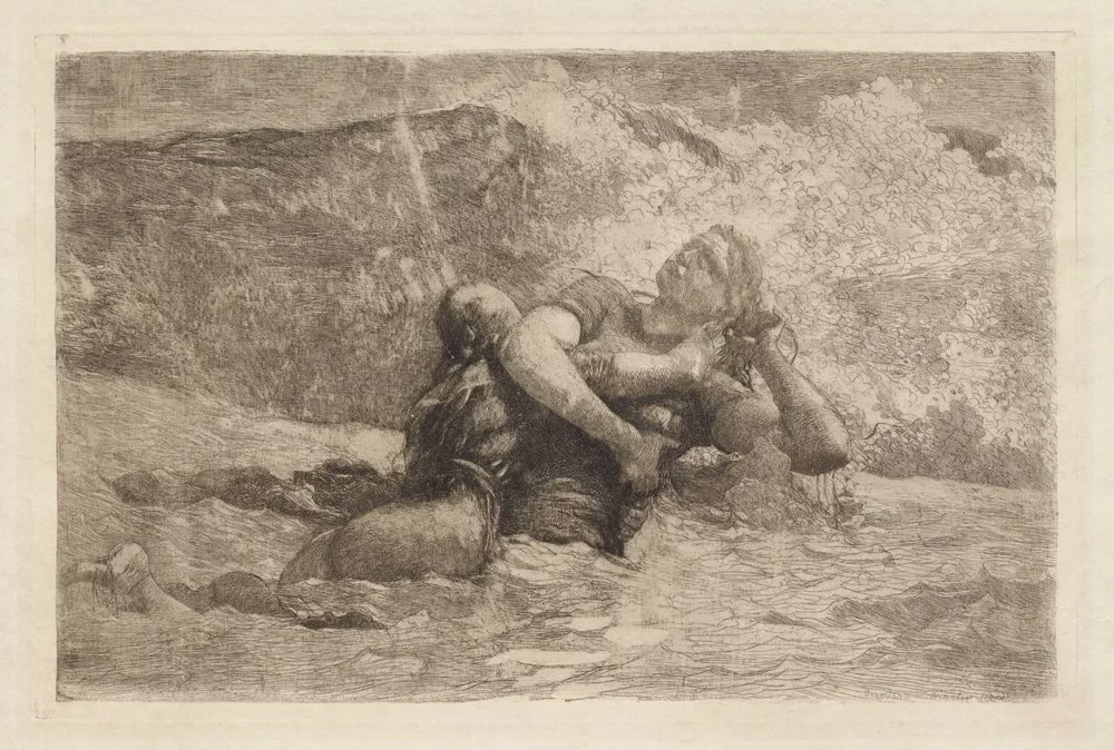 Winslow Homer, Study for Undertow, circa 1886, etching