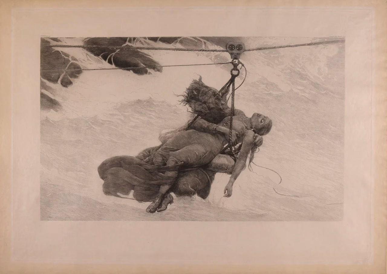 Winslow Homer, Saved, 1889, etching